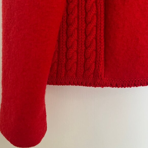 Vintage Munchner Strickmoden Red Wool Buttoned Sweater Jacket | Size M-L - Picture 9 of 14